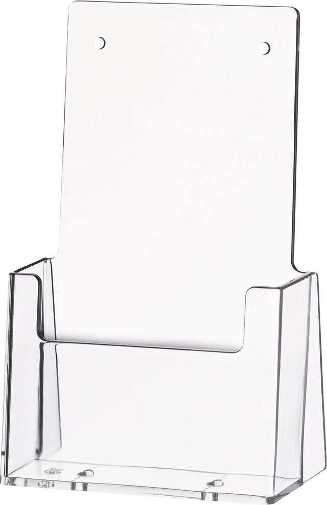 HELIT Tischprospekthalter 1/3 DIN A4/C6 lang, freistehend, Kunststoff glasklar, transparent