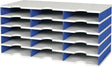 STYRO Sortierablage Trio 15 Fächer Polystyrol grau/blau 723x363x331 mm