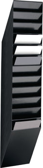 DURABLE Prospekthalter A4 hoch, 12 Fächer, Wandmontage, Polystyrol schwarz