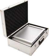 Twinco Prospektständer Aluminium silber 6 Fächer A4 mit Transportkoffer H1450xB270xT360mm