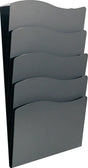 Twinco Solution Prospekthalter 5 Fächer DIN A4 Metall Schwarz Wandmontage 430x240 mm