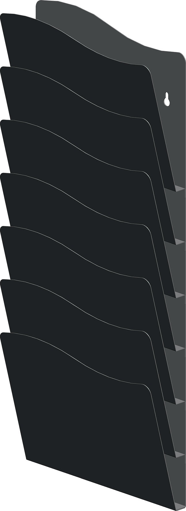 Twinco Solution Prospekthalter 5 Fächer DIN A4 Metall Schwarz Wandmontage 430x240 mm