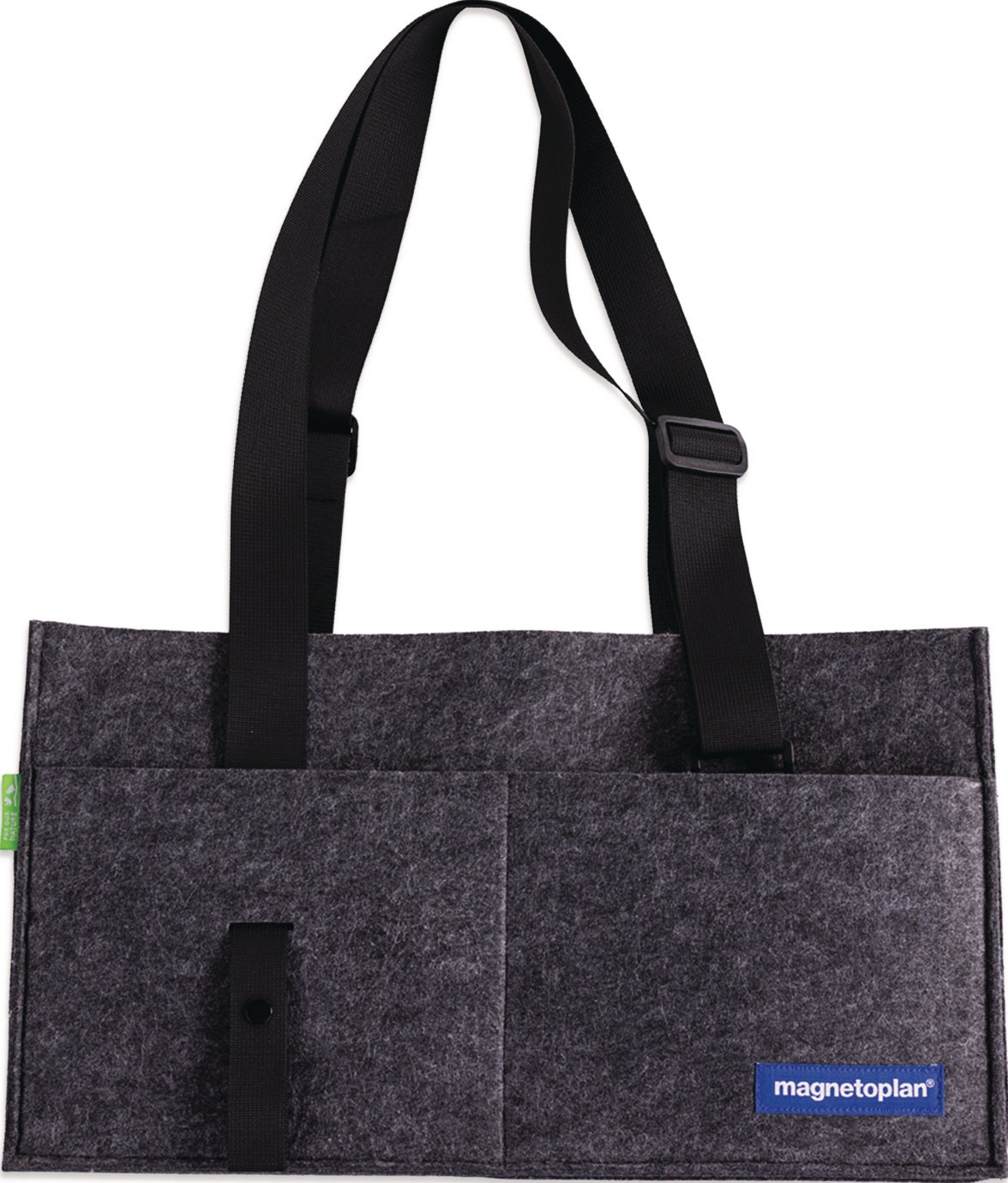 MAGNETOPLAN Moderatorentasche aus 100 % recyceltem Polyester, 450 x 250 x 150 mm, grau