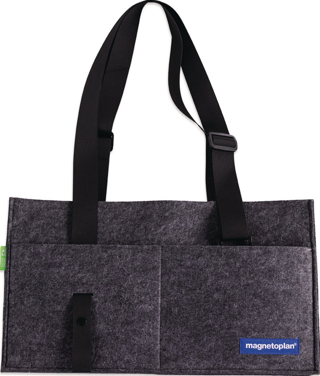 MAGNETOPLAN Moderatorentasche aus 100 % recyceltem Polyester, 450 x 250 x 150 mm, grau