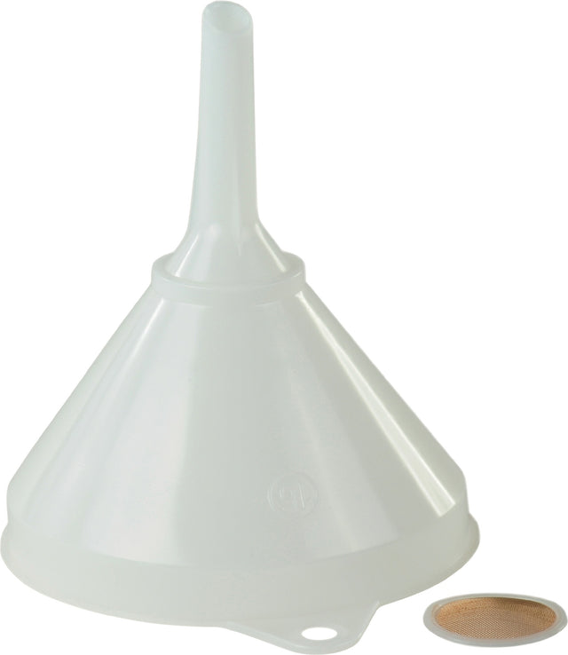 HÜNERSDORFF Trichter 168/17 mm mit Edelstahlsieb, HD-Polyethylen natur, 199 mm hoch