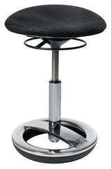 TOPSTAR Drehhocker mit Standfußring – Polster schwarz, Sitzhöhe 440-570 mm