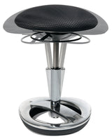 TOPSTAR Drehhocker mit Standfußring – Polster schwarz, Sitzhöhe 440-570 mm