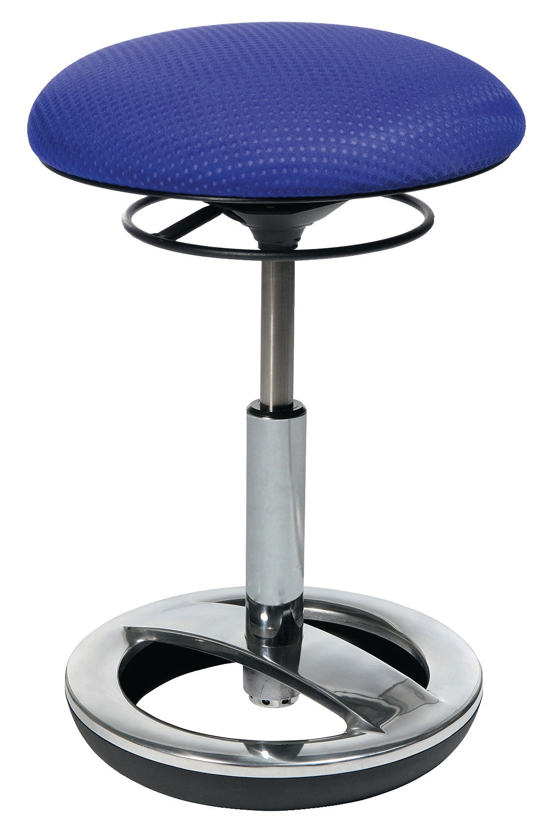 TOPSTAR Drehhocker mit Standfußring – Polster schwarz, Sitzhöhe 440-570 mm