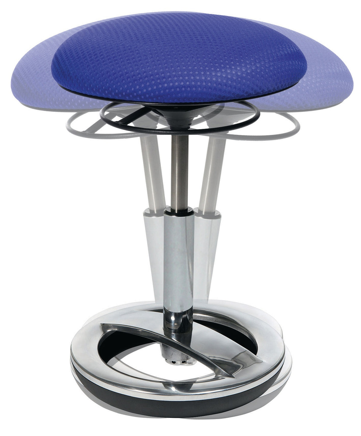 TOPSTAR Drehhocker mit Standfußring – Polster schwarz, Sitzhöhe 440-570 mm