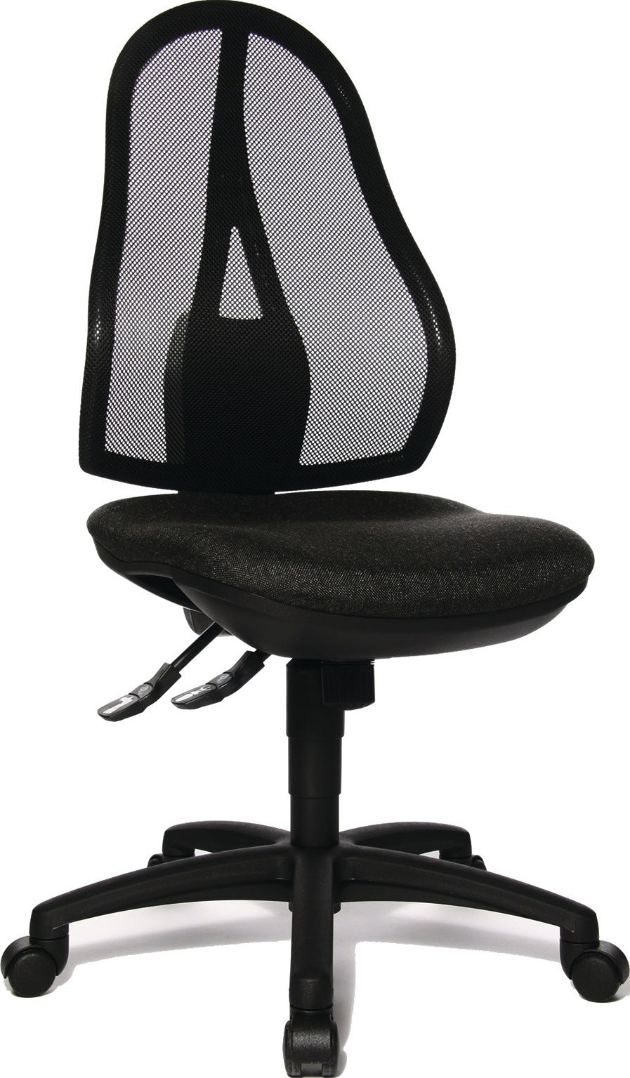 TOPSTAR Bürodrehstuhl mit Punktsynchrontechnik, Netzrücken, 110 kg, schwarz