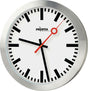 Peweta Wanduhr Quarzuhr Alu mattsilber Ø 300 mm mit Balkenzifferblatt und Funk-Sommerzeit