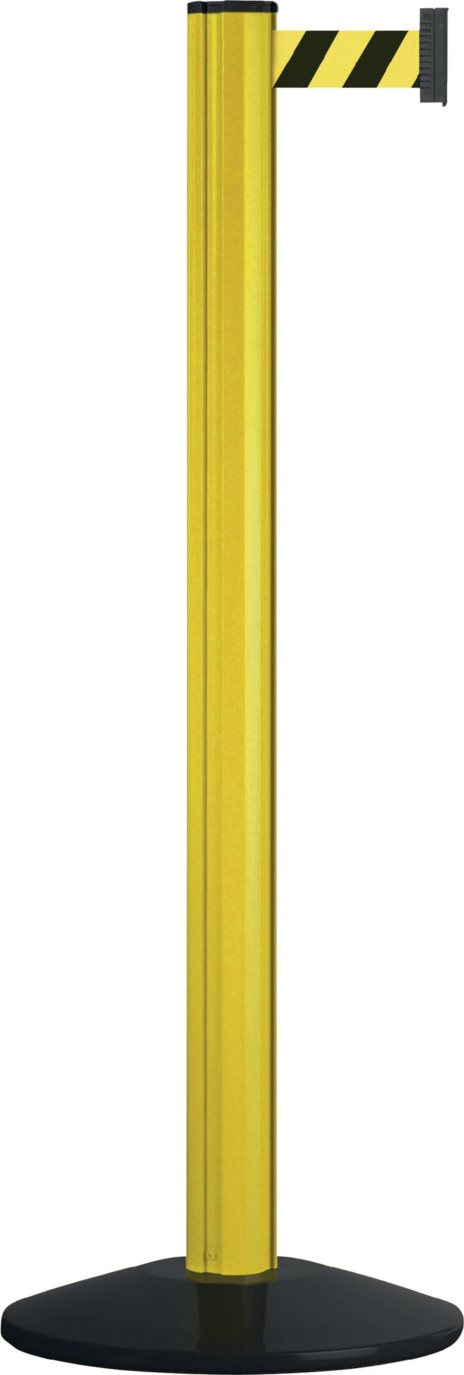 VIA GUIDE Gurtpfosten einfach D83xH970mm schwarz mit Gurt schwarz/gelb und Vollgummi-Standfuß