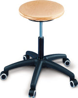 Mey Systems Drehhocker mit Rollen Buche natur Sitzhöhe 420-550 mm