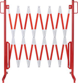 Dancop Scherengitter L3600xH1000mm mit Standfuß rot/weiß – Schnelle Absperrung