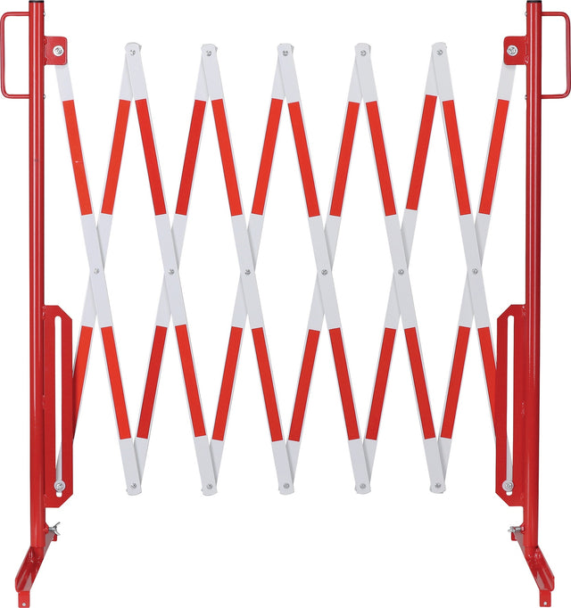 Dancop Scherengitter L3600xH1000mm mit Standfuß rot/weiß – Schnelle Absperrung
