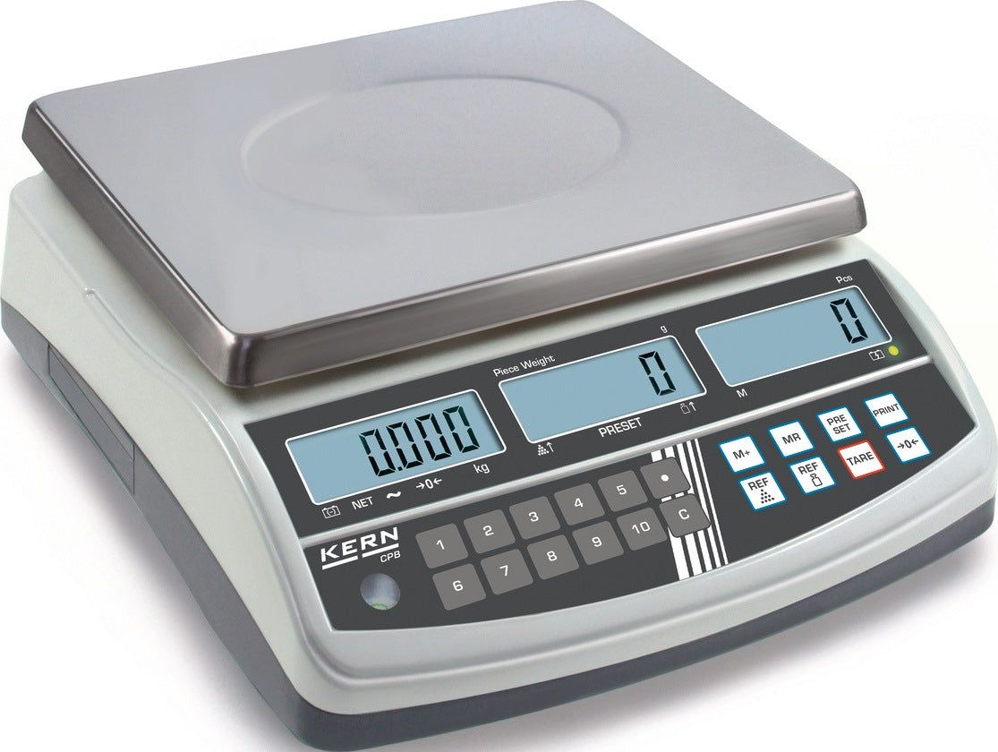 KERN Zählwaage 6 kg Wägebereich, 0,1 g Ziffernschritt, Edelstahlplattform, RS 232