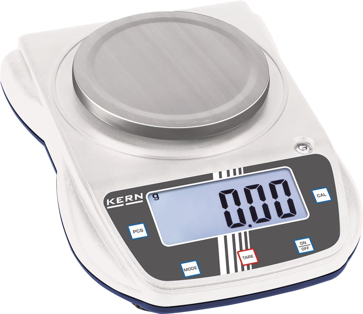KERN Tischwaage 0,5 kg Wägebereich, 0,1 g Ziffernschritt, Edelstahl-Wägeplattform Ø 105 mm
