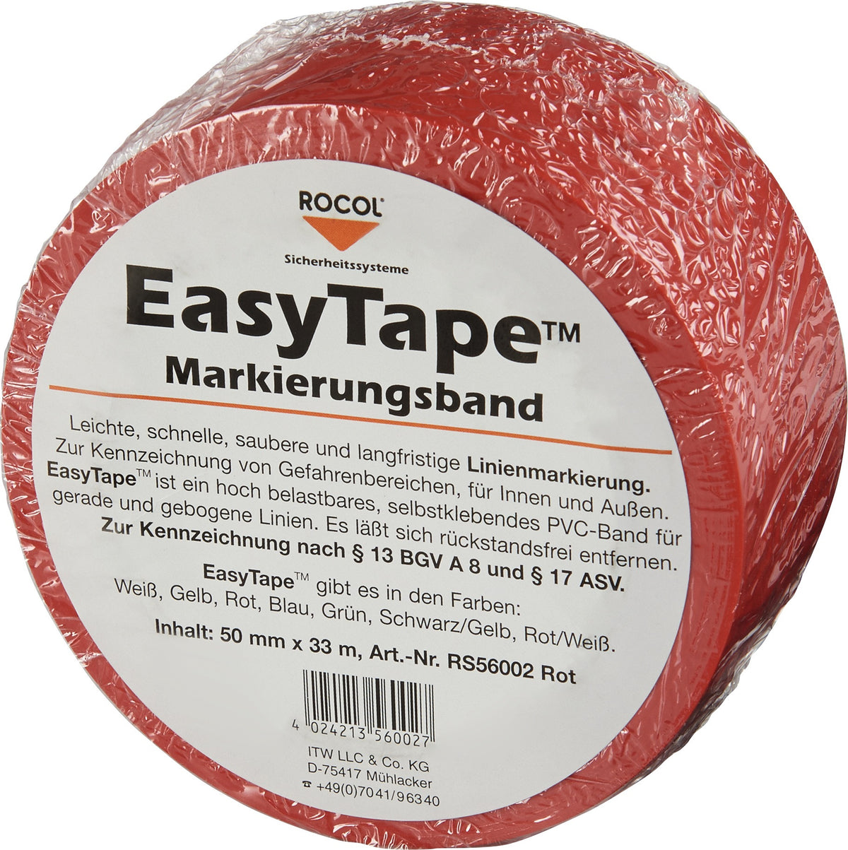 ROCOL Bodenmarkierungsband Easy Tape PVC weiß 50 mm x 33 m – robuste Markierungslösung