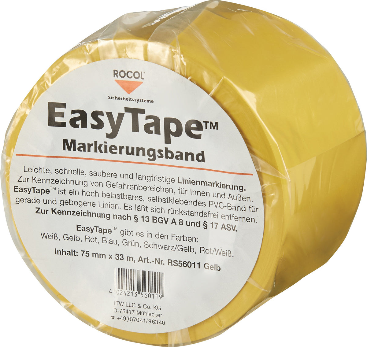 ROCOL Bodenmarkierungsband Easy Tape PVC weiß 50 mm x 33 m – robuste Markierungslösung
