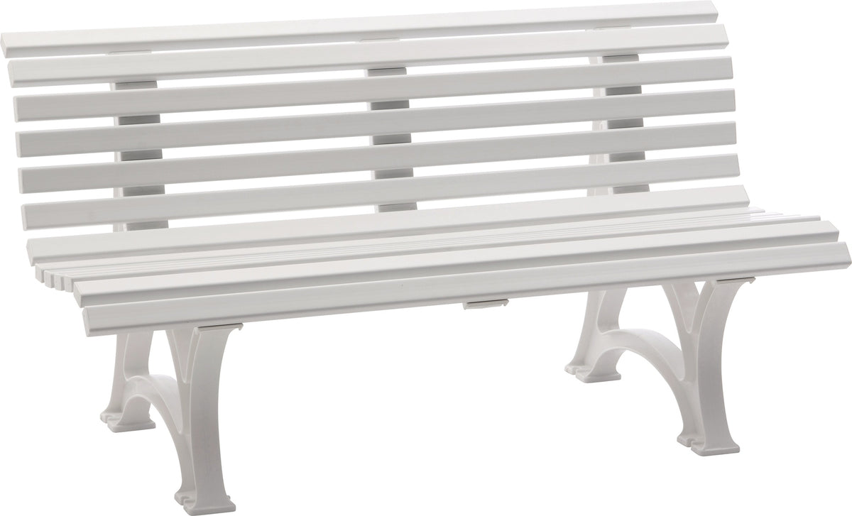 BLOME Parkbank Helgoland 3-Sitzer Kunststoff weiß 1500 mm für Garten und Terrasse