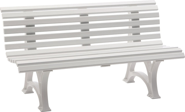 BLOME Parkbank Helgoland 3-Sitzer Kunststoff weiß 1500 mm für Garten und Terrasse