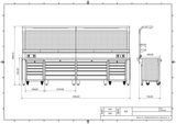Bullram Profi Werkbank mit 20 Schubladen 3700 × 730 × 2005 mm – WBG07