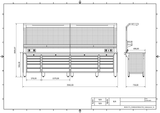 Bullram Profi Werkbank mit 20 Schubladen 3560 × 730 × 2005 mm – WBG08