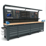 Bullram Profi Werkbank mit 20 Schubladen 3560 × 730 × 2005 mm – WBG08