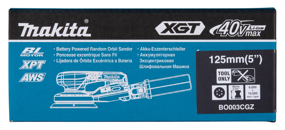 Makita Akku-Exzenterschleifer – AWS, XPT, bürstenlos, variable Geschwindigkeit - BO003CGZ