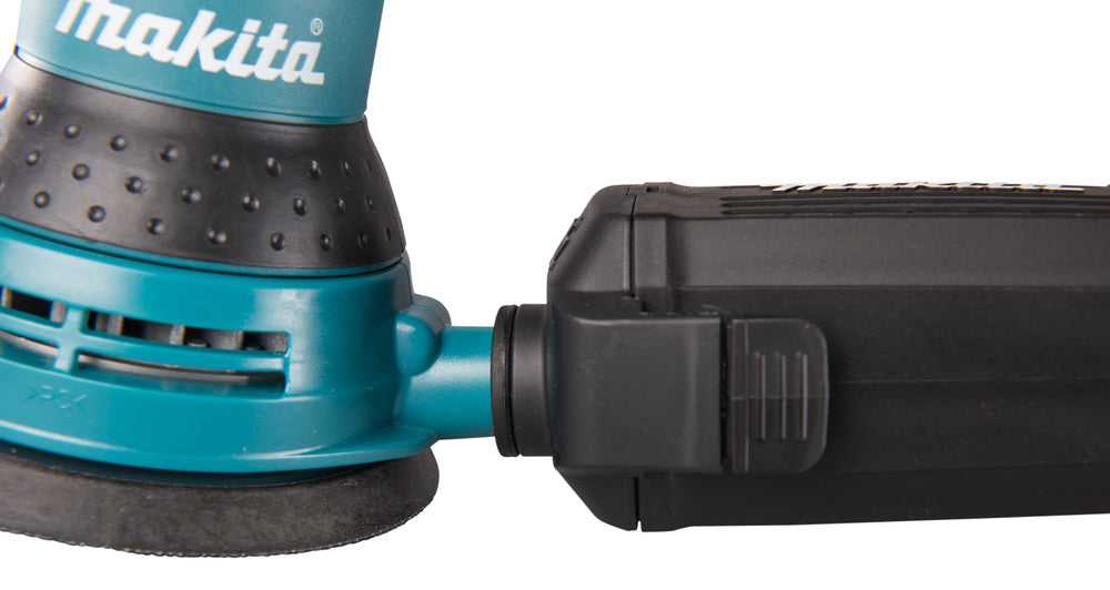 Makita Exzenterschleifer | 123 mm Schleifscheibe, gummierte Handgriffe & Staubabsaugung - BO5031J