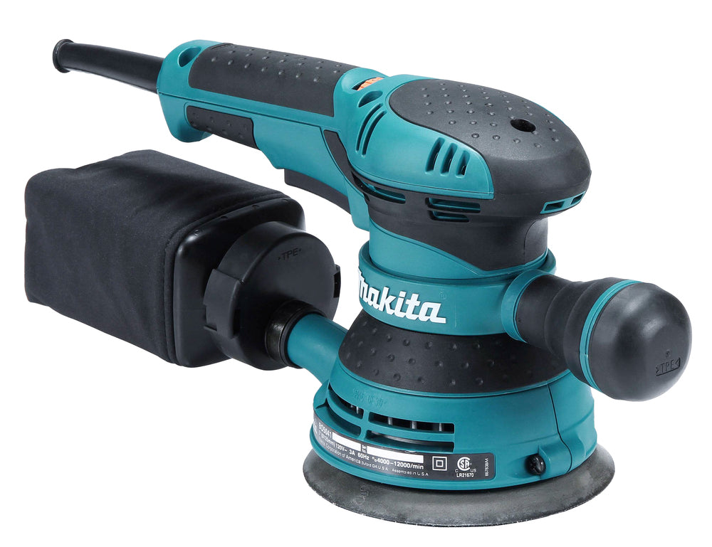 Makita Exzenterschleifer | 125 mm Schleifscheibe, 360° Zusatzgriff & variabler Drehzahlregelung - BO5041J
