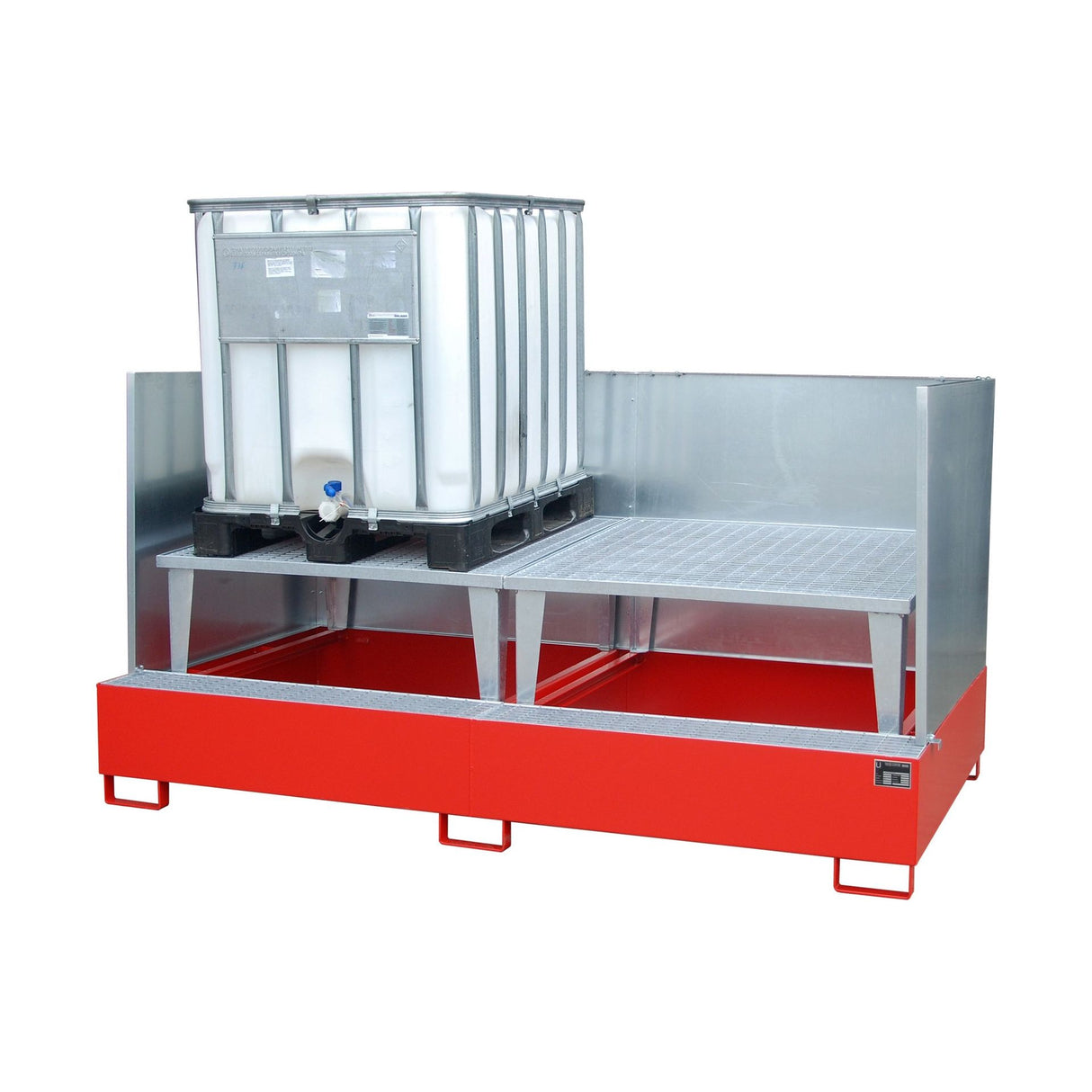 BAUER Südlohn Auffangwanne Typ AWA 1000-2/SW RAL 3000 Feuerrot - Art.-Nr. 4402-78-2000-2