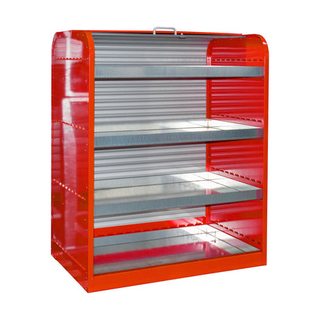 BAUER Südlohn Gefahrstoff-Rollladenschrank Typ RSG-4 RAL 3000 Feuerrot - Art.-Nr. 4416-30-3000-2