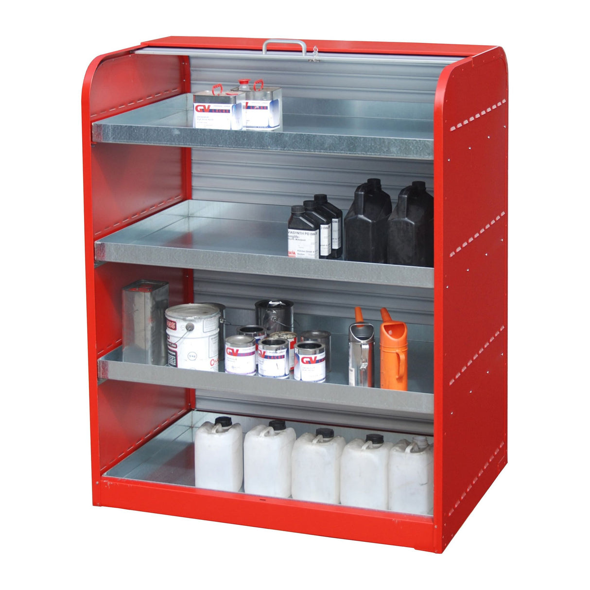 BAUER Südlohn Gefahrstoff-Rollladenschrank Typ RSG-4 RAL 3000 Feuerrot - Art.-Nr. 4416-30-3000-2