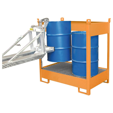 BAUER Südlohn Fass-Stapelpalette Typ FSP-2 RAL 2000 Gelborange - Art.-Nr. 4442-04-0000-1