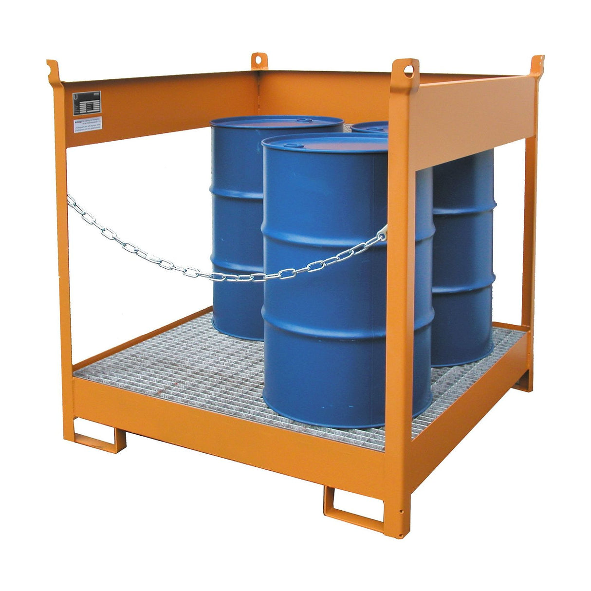 BAUER Südlohn Fass-Stapelpalette Typ FSP-4 RAL 2000 Gelborange - Art.-Nr. 4442-05-0000-1