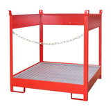 BAUER Südlohn Fass-Stapelpalette Typ FSP-4 RAL 3000 Feuerrot - Art.-Nr. 4442-05-0000-2