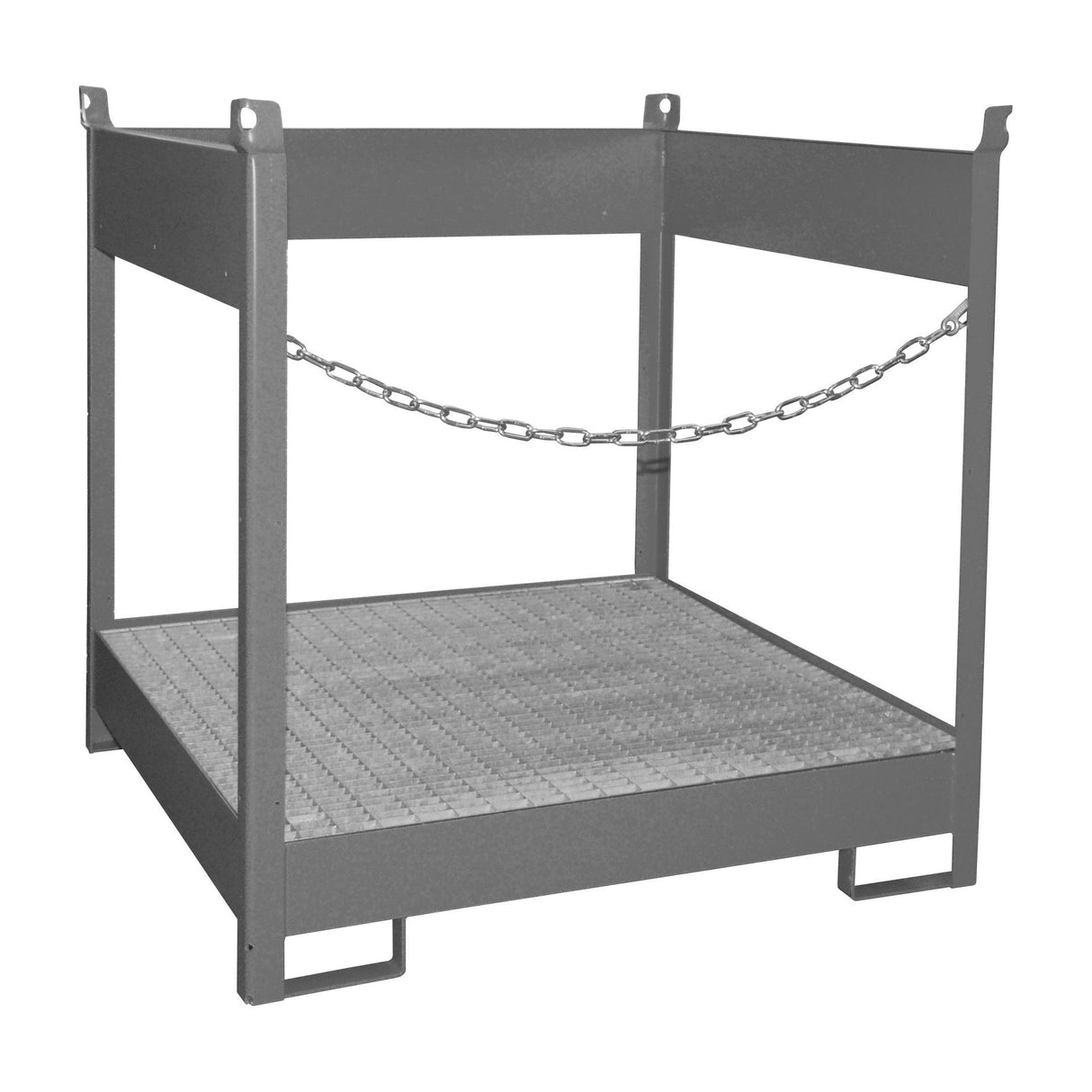 BAUER Südlohn Fass-Stapelpalette Typ FSP-4 RAL 7005 Mausgrau - Art.-Nr. 4442-05-0000-5