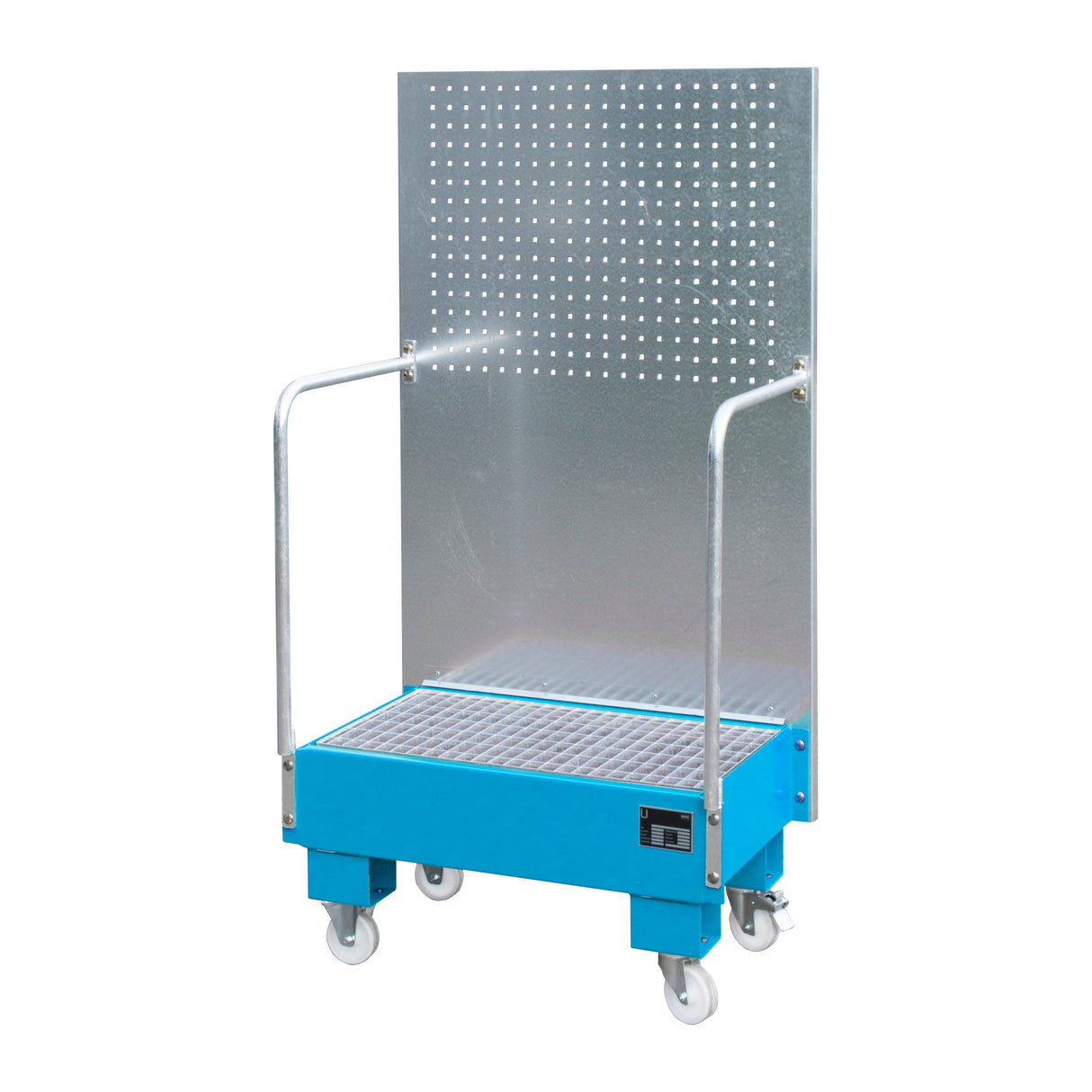 BAUER Südlohn Fahrbare Auffangwanne mit Lochplattenwand Typ LPW 60-2 RAL 5012 Lichtblau - Art.-Nr. 4447-56-0000-3