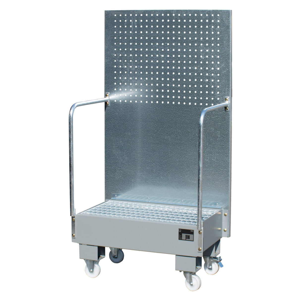 BAUER Südlohn Fahrbare Auffangwanne mit Lochplattenwand Typ LPW 60-2 RAL 7005 Mausgrau - Art.-Nr. 4447-56-0000-5