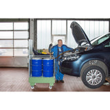 BAUER Südlohn Fahrbare Auffangwanne mit Lochplattenwand Typ LPW 60-3 RAL 6011 Resedagrün - Art.-Nr. 4447-57-0000-4