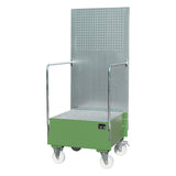 BAUER Südlohn Fahrbare Auffangwanne mit Lochplattenwand Typ LPW 200-1 RAL 6011 Resedagrün - Art.-Nr. 4447-58-0000-4