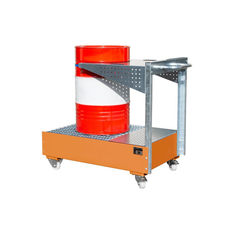 BAUER Südlohn Fahrbare Auffangwanne mit Lochplattenwand Typ LPW 200-4 RAL 2000 Gelborange - Art.-Nr. 4447-61-0000-1