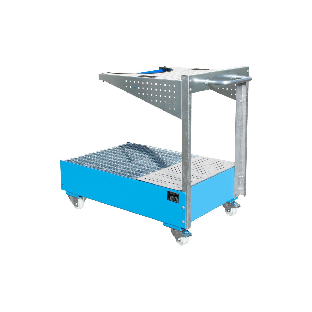 BAUER Südlohn Fahrbare Auffangwanne mit Lochplattenwand Typ LPW 200-4 RAL 5012 Lichtblau - Art.-Nr. 4447-61-0000-3