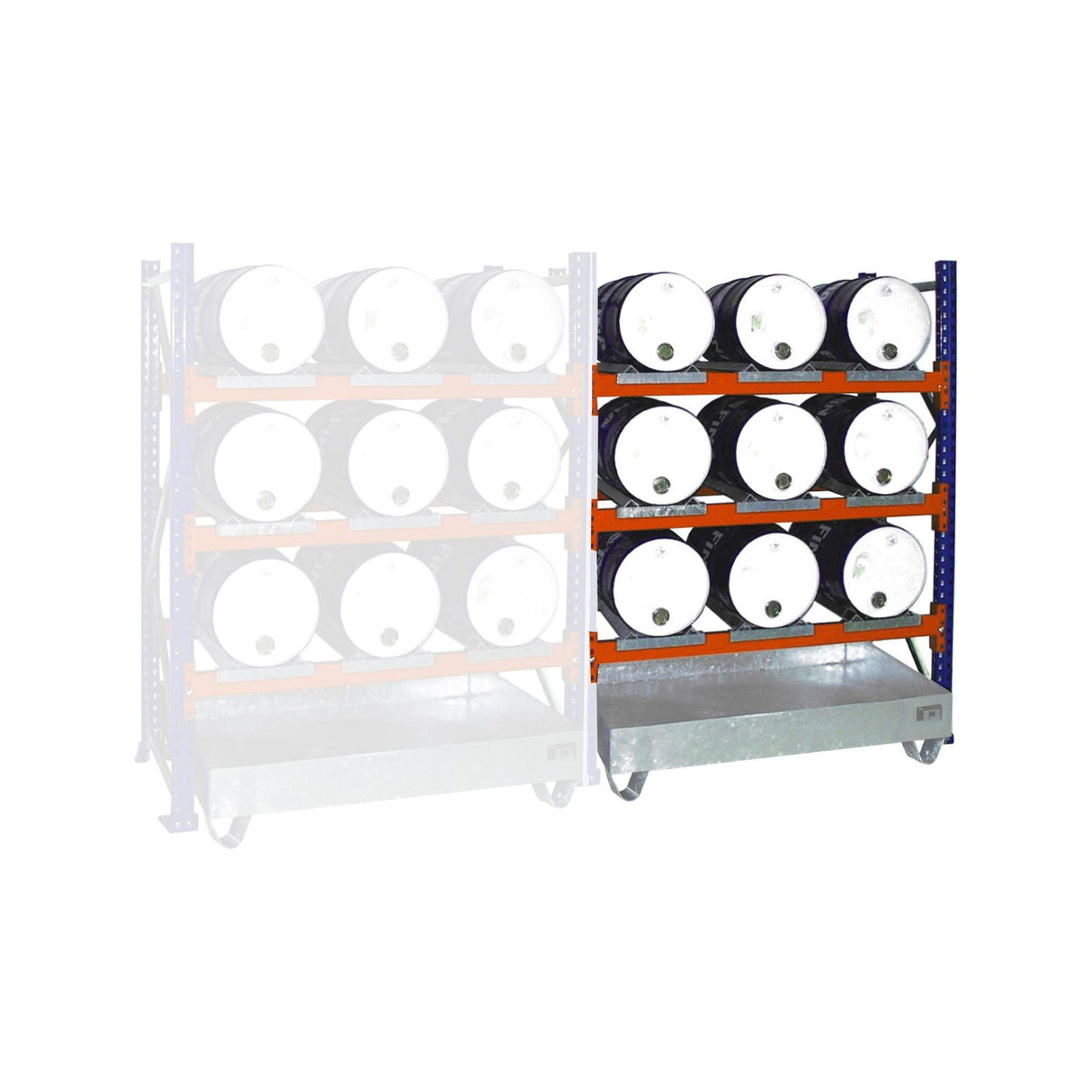 BAUER Südlohn Fassregal mit Auffangwanne Fassregale mit Auffangwannen 3000 Typ 3005 - Art.-Nr. 4473-06-0000-7