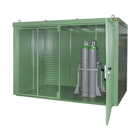BAUER Südlohn Gasflaschen-Container Typ GFC-B M5 RAL 6011 Resedagrün - Art.-Nr. 4477-35-0000-4