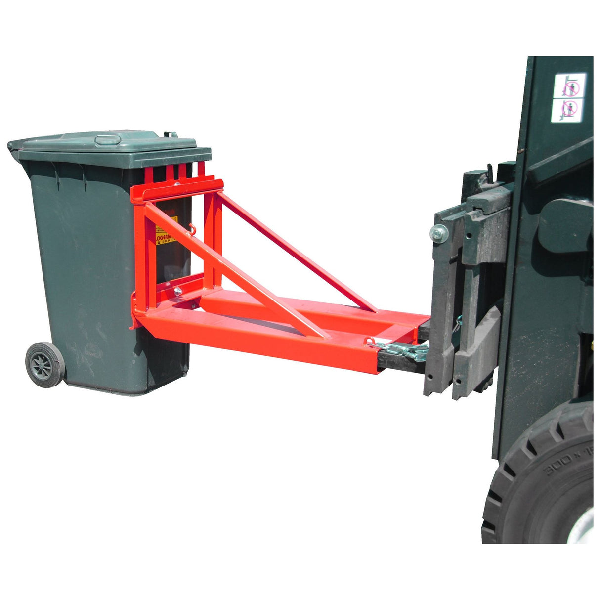 BAUER Südlohn Mülltonnen-Heber Typ MH-I RAL 3000 Feuerrot - Art.-Nr. 4496-05-0000-2