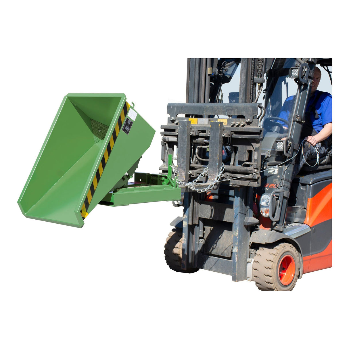 BAUER Südlohn Späne-Kippbehälter ®-E Typ EXPO-E 150 RAL 6011 Resedagrün - Art.-Nr. 4498-56-0000-4