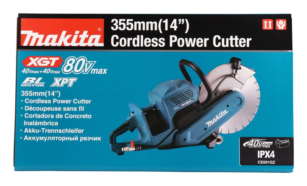 Makita Akku-Trennschleifer | für Nassschnitte mit integriertem Wasserschlauch & AFT - CE001GZ