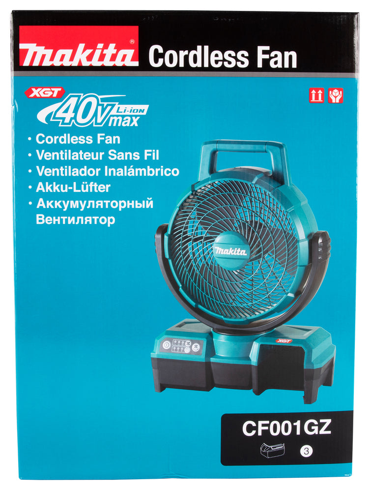 Makita Akku-Lüfter 40V | kraftvoll, mit 235 mm Ventilatordurchmesser & 3 Stufen - CF001GZ